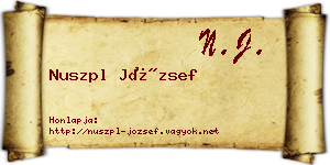 Nuszpl József névjegykártya